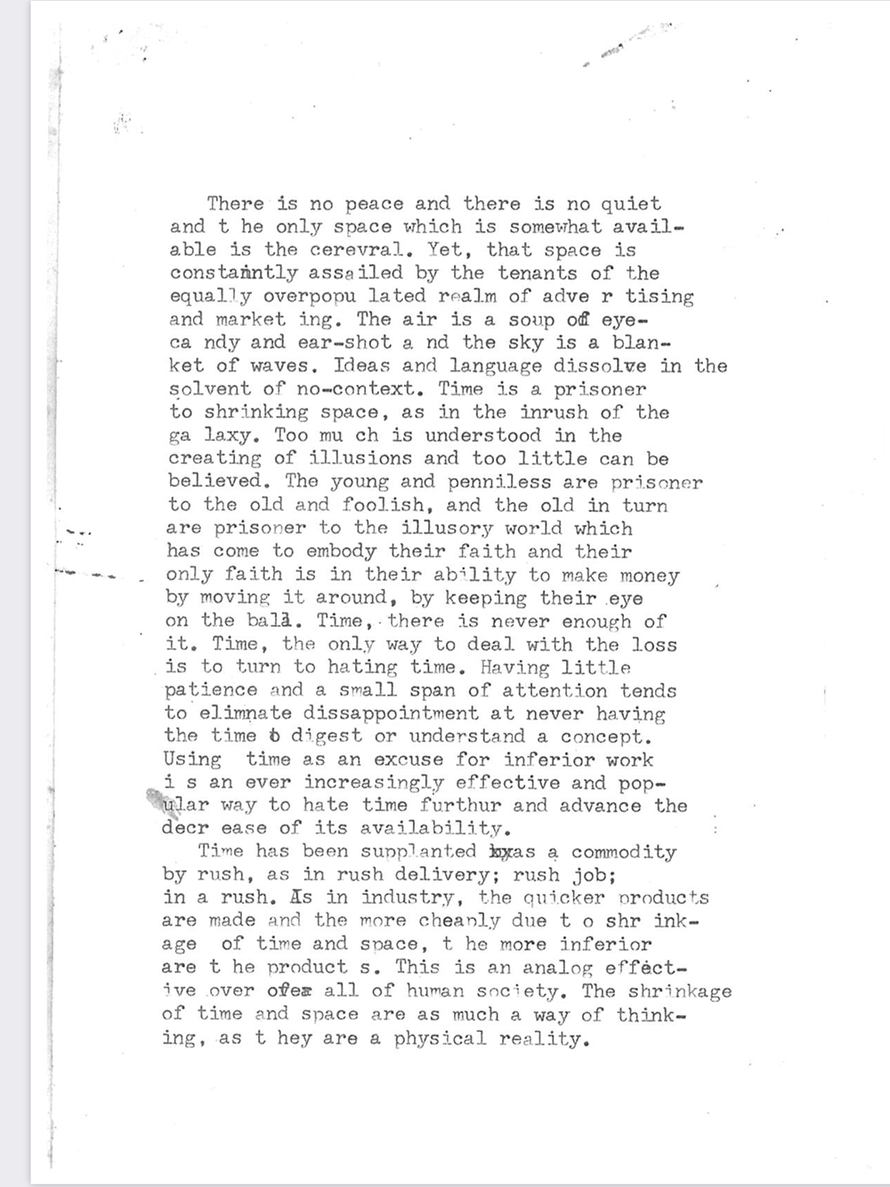 an image of typewritten text